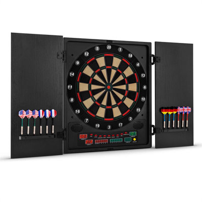 OneConcept Electronic Dartboard And Cabinet Set (Darts Included)