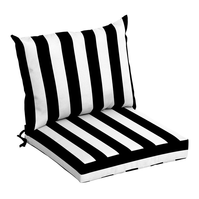 ARDEN Outdoor Dining Chair 4" Cushion, Black Striped