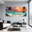 Palmiers, coucher de soleil tropical, plage, palmiers, ensemble de 3 impressions sur toile-579335529