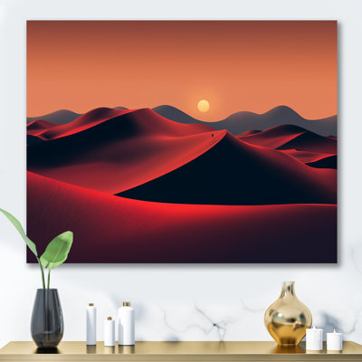 Orange, désert du Sahara, dunes de sable I - art mural désert