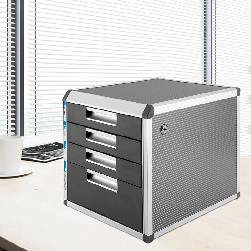 Lamartiniere 4-Layer Desktop Drawer File Organizer (4 Compartments with Labels)