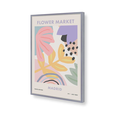 «Flower Market Madrid Pastel Ed By Cocoon Design», reproduction d'art sur toile