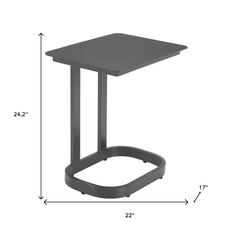 Table d'appoint extérieure 22 po en aluminium noir