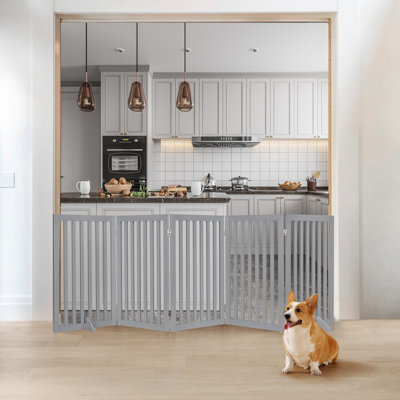 Huxley Wood Free Standing Pet Gate with a Pair of Support Feet