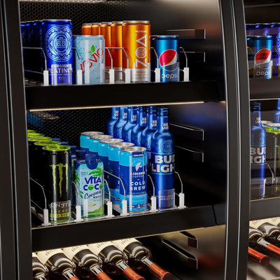 Drink Organizer for Fridge, Soda Can Organizer -2 Rows
