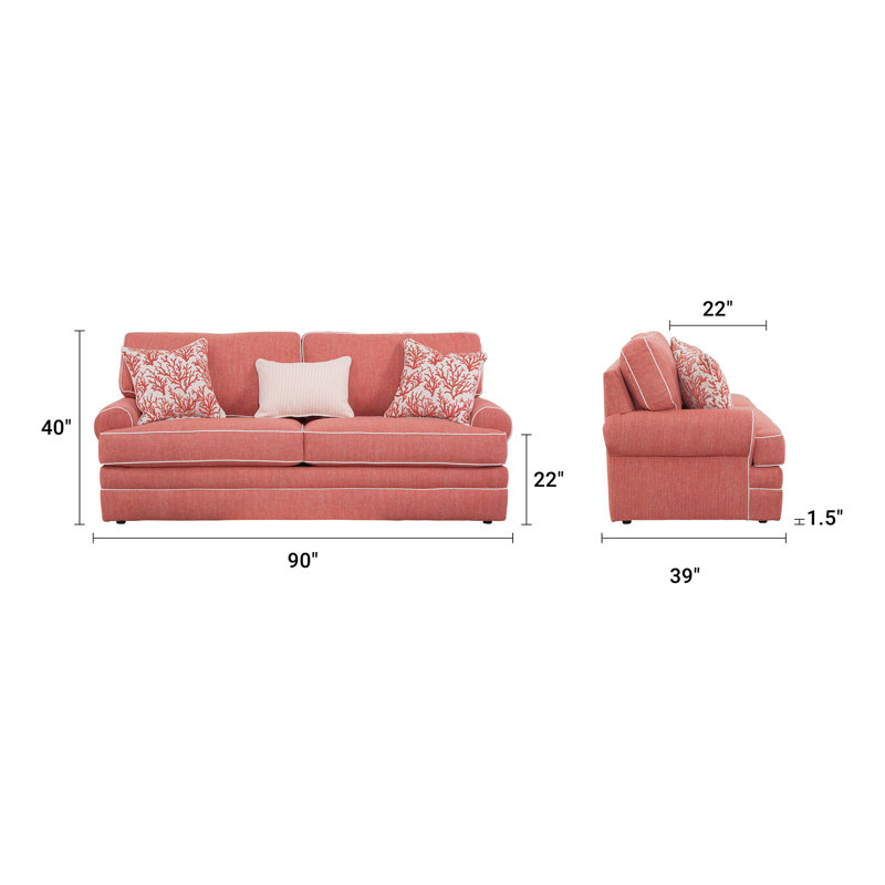 Longshore Tides Coral Springs Model B95EBD0D38F145C0A46D4B7B786C85A6 Sofa With Three Matching Pillows