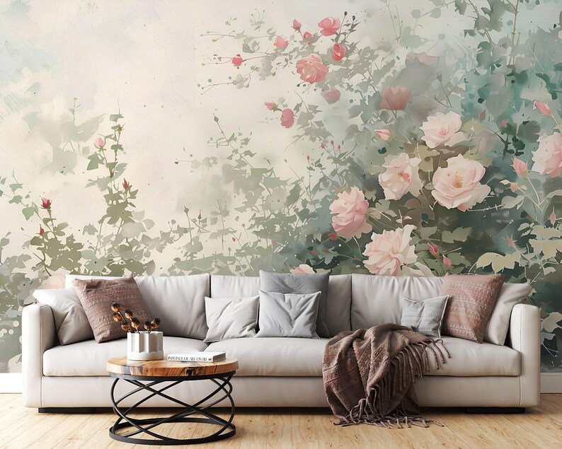 Soft Blush Garden Breeze, 114" L x 204" W