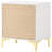 White And Gold 2-Drawer Rectangular Nightstand-440508578