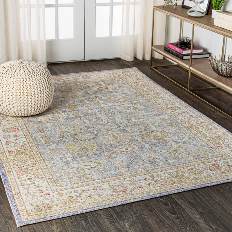 Eglinton Modern Faded Peshawar Gray/Ivory Rug, Rectangle 5'3" x 7'7"
