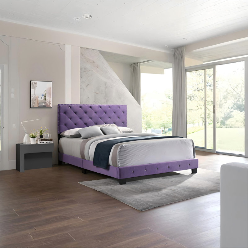 Transitional Purple Full Bed With Support