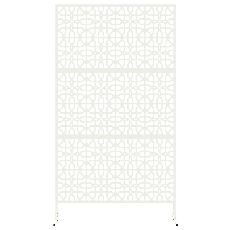 Metal Fence Panel Metal Large Pattern Fence Panel, White