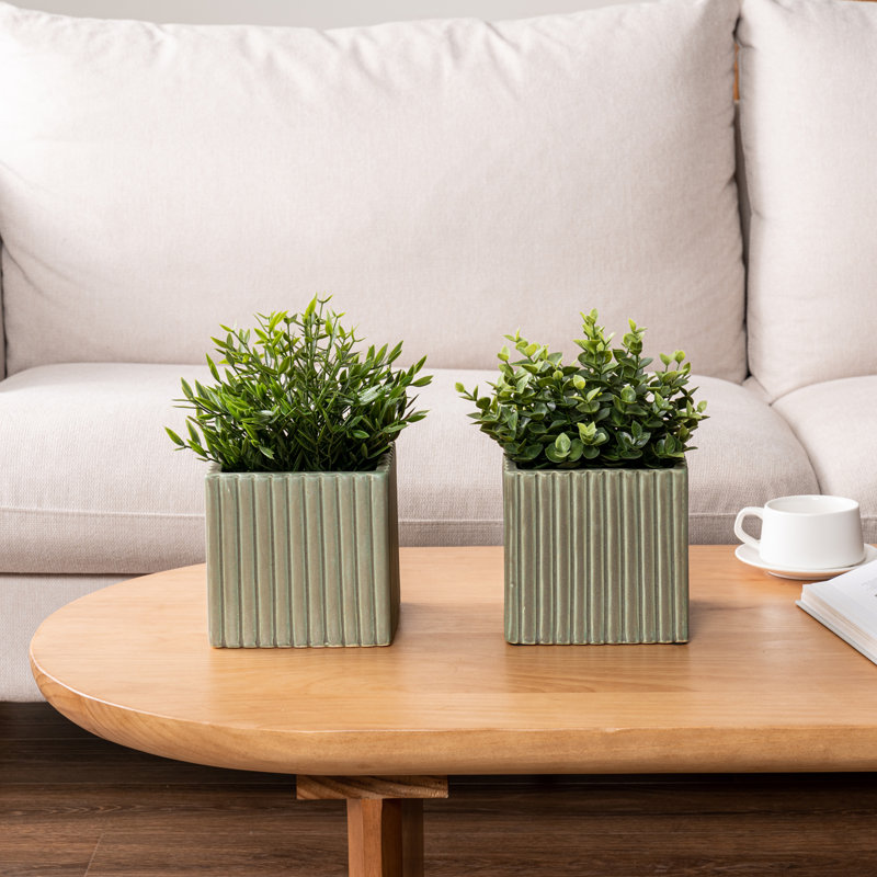 Ensemble de 2 pots à fleurs en céramique rétro