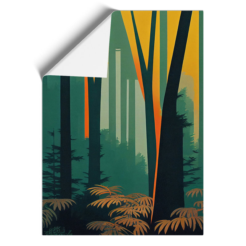 Blazing Forest Abstract - Wall Art, 29.7cm H x 21cm W, Paper, No Matte