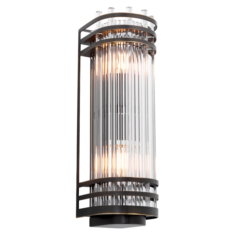 Gulf 2 - Light Flush Mounted Sconce, 15" H x 5" W x 5" D, Black