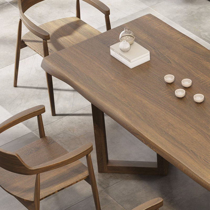 Brown Rectangular Solid Wood Dining Table, 29.53"H x 78.74"L x 31.5"W