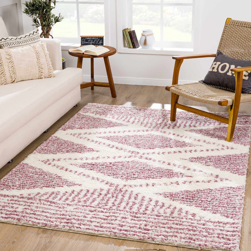 Tapis crème / beige Ivalin, Rectangle 6 pi 7 po x 9 pi, Rose