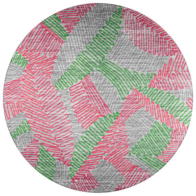 Chenille Washable Abstract Indoor / Outdoor Rug