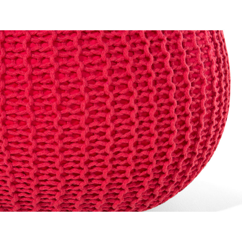Arne 50cm Wide Round Pouf Ottoman, Red