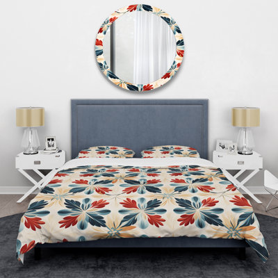 Marrocain Red And Blue Eclectic Mix - Ensemble de housse de couette éclectique