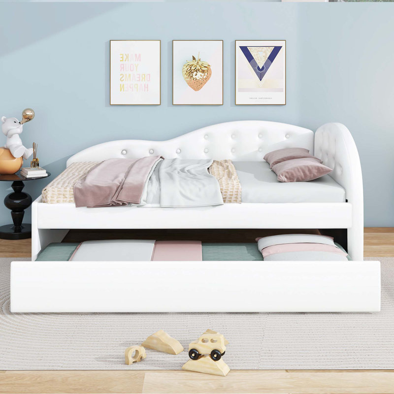 Rafail Upholstered Daybed, White, Full