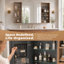 Ensemble d'armoire à miroir murale 41,4 "avec organisateur de bijoux et bacs en acrylique - tablettes réglables, fermeture en douceur