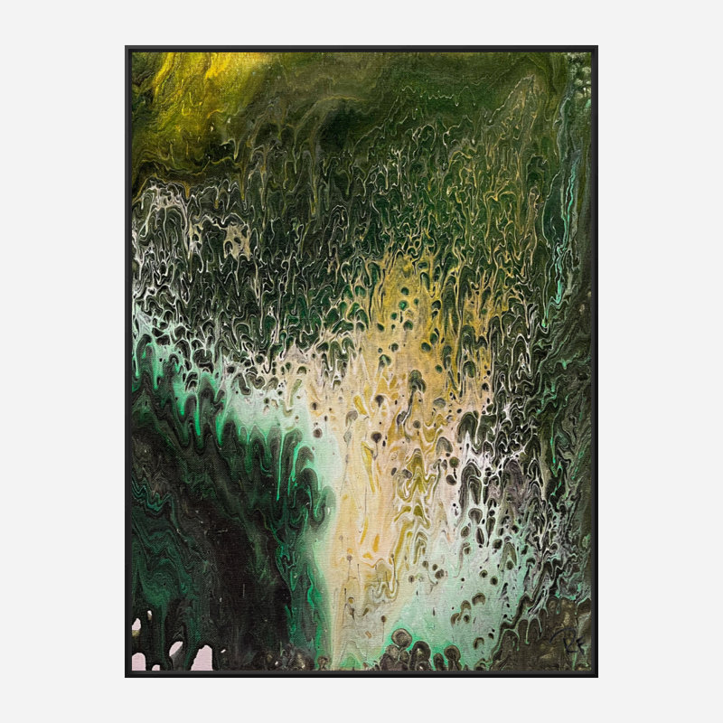 «Creek Bed» par Rachel Farmer - reproduction d'artiste sur toile, H 38 po x l 50 po x P 2 po, Toile à cadre flottant noir