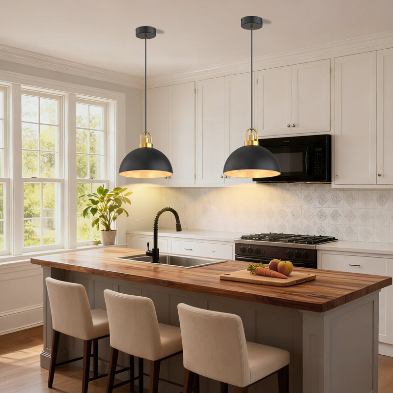 Luminaire suspendu 12 po pour îlot de cuisine traditionnel / classique en métal 12 po