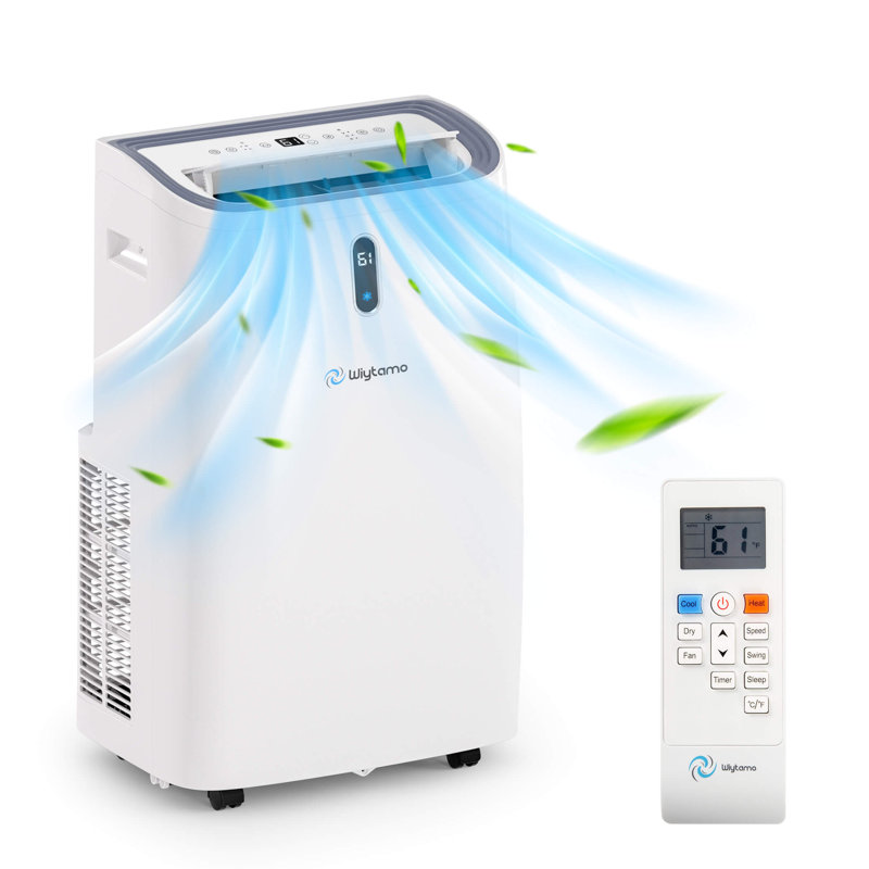 14,000 BTU White Portable Air Conditioner with Heater and Remote