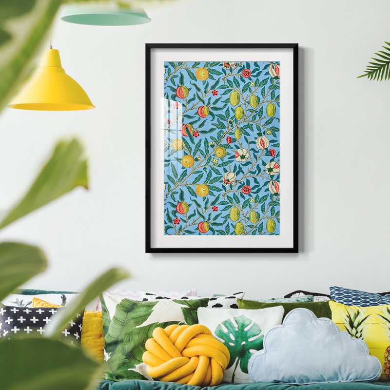 «Vintage Abstract Print», impression encadrée, Argent patiné