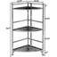 Tablette de coin pliante à 3 niveaux, support de rangement en métal peu encombrant avec assemblage sans outil, pieds réglables pour l'organisation de la maison et du bureau