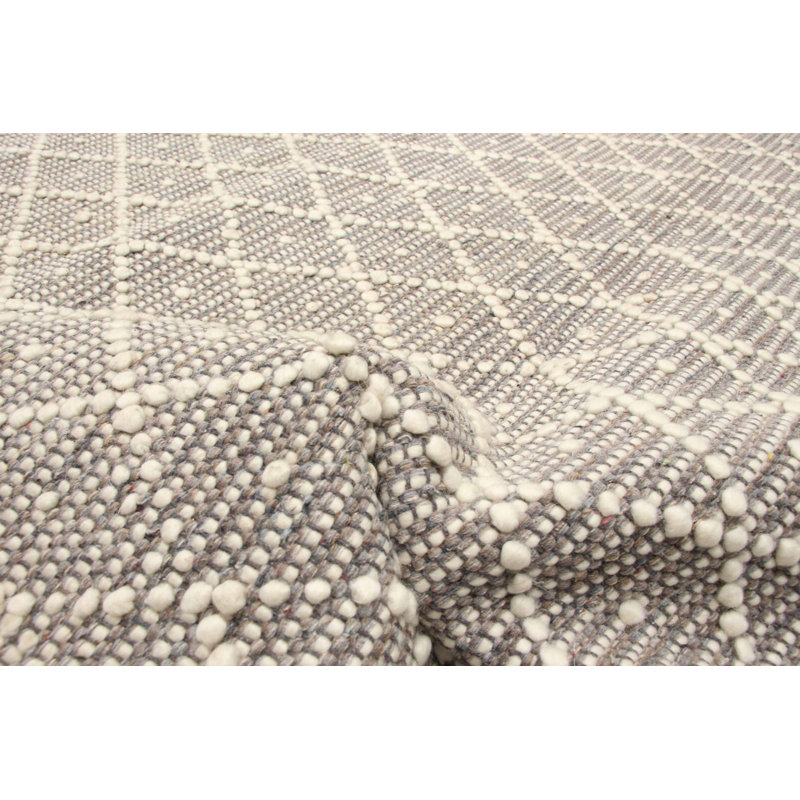 Tapis gris nouvel âge en laine 5 pi 1 po x 8 pi 1 po Iagulli