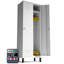  2-Door 180 cm Metal Locker Cabinet, Lockable Storage Locker Metal Cabinet for Office, Gym, Garage & School, Gray-63866821