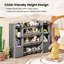 Grande armoire de rangement à 4 niveaux avec 6 casiers et 8 bacs amovibles gris-2113356051