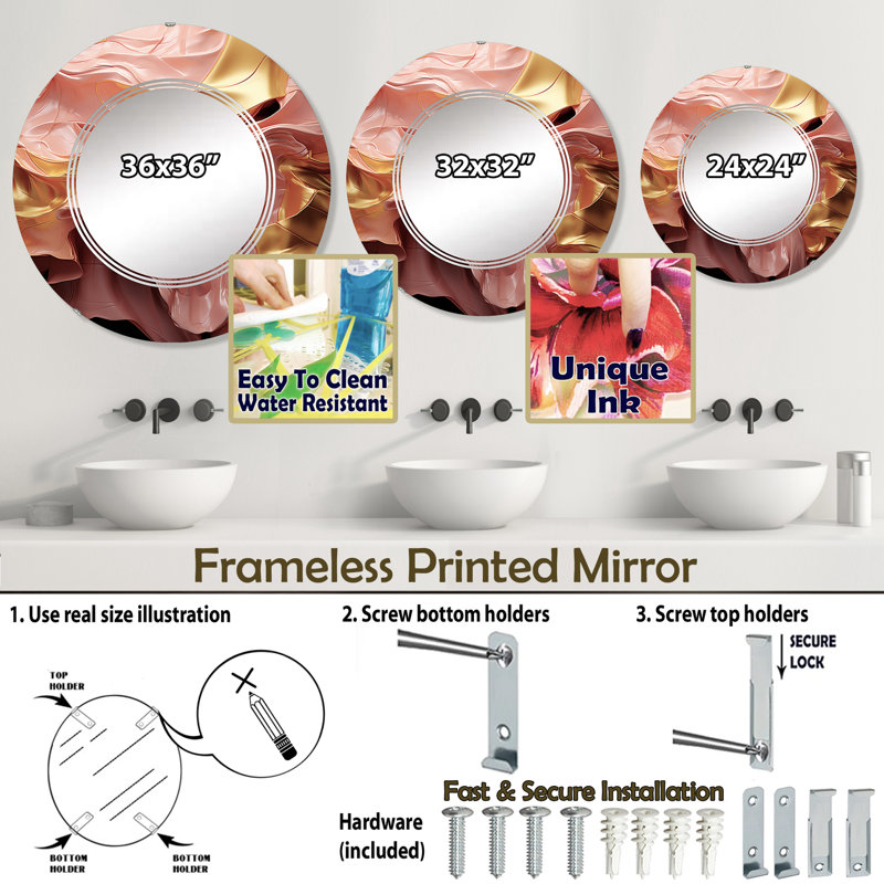 Miroir mural Zissel, 24 po x 24 po