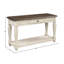 Console antique blanche et brune avec rangement