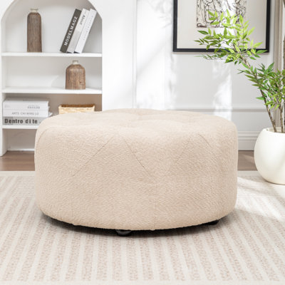 Castanedo Upholstered Round Ottoman by Wade Logan