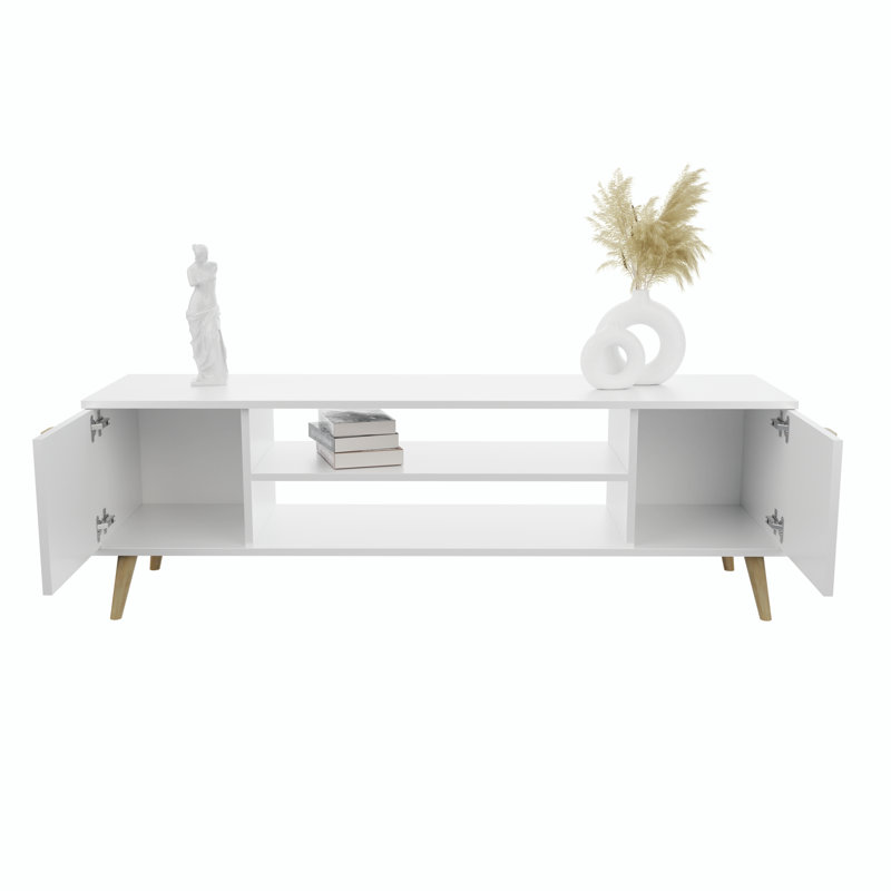 RTV Focus white - Scandinavian, 50cm H x 135cm L x 40cm D