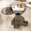 Table d'appoint ronde en acrylique noir transparent de 27 cm de diamètre, avec un joli bol servant de table de rangement et de décoration. Parfait pour le salon, la chambre et le balcon.