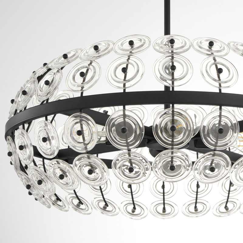 Selena 4 - Light Steel Dimmable Round / Oval Chandelier, Matte Black
