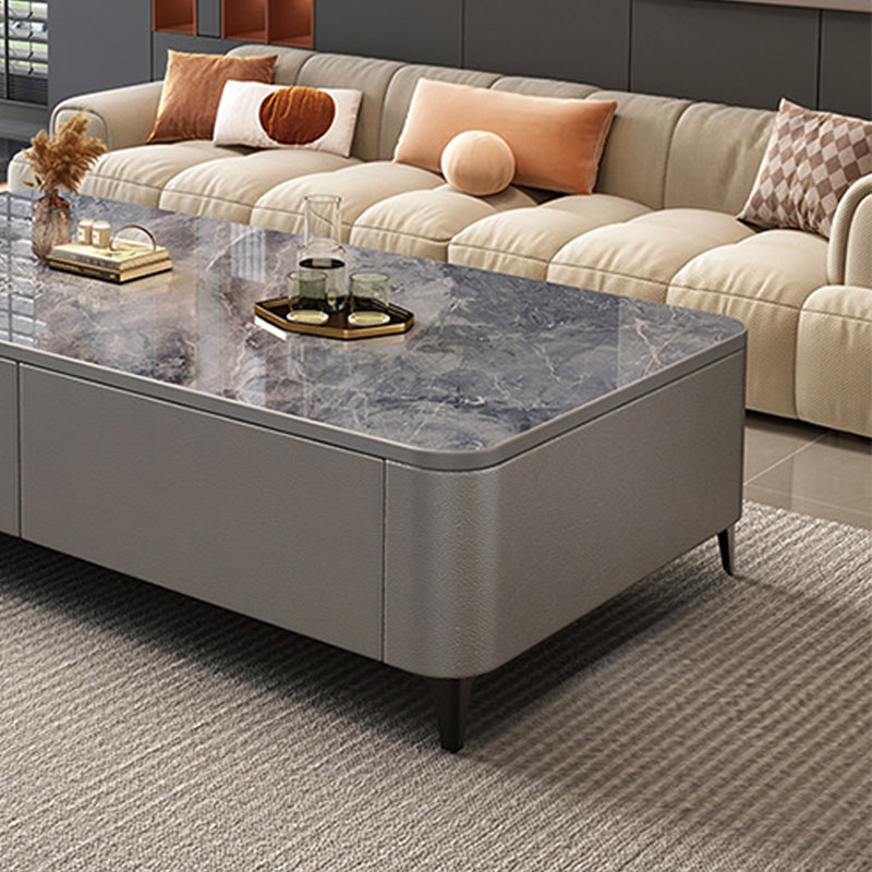 Table basse Modern Luxury, 15.35" H x 39.37" L x 23.62" W, Gris, Gris