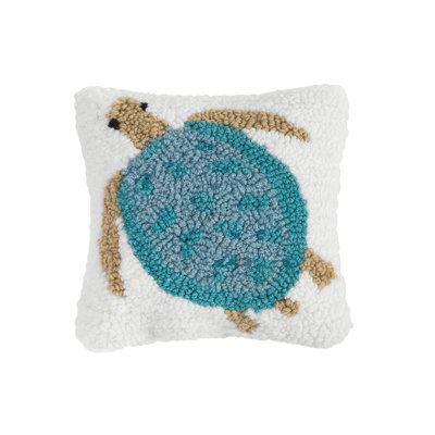 Turtle Petite Hooked Throw Pillow