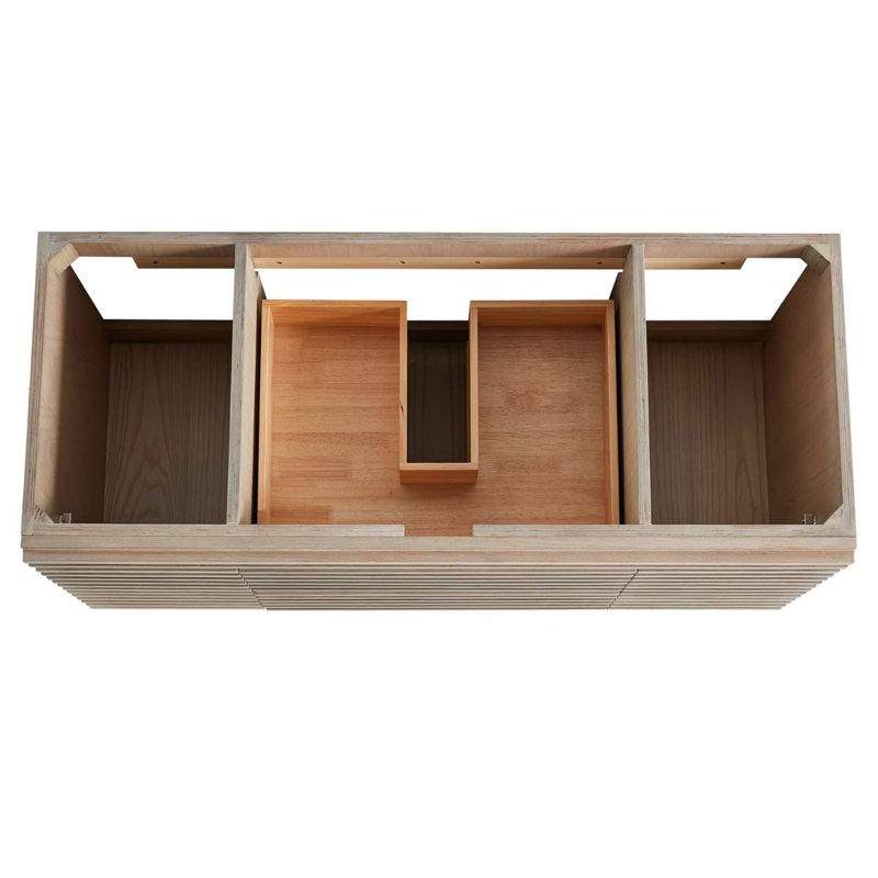 Gibson 48" Wall Mounted Single Bathroom Vanity with Top, 48", Light Wood