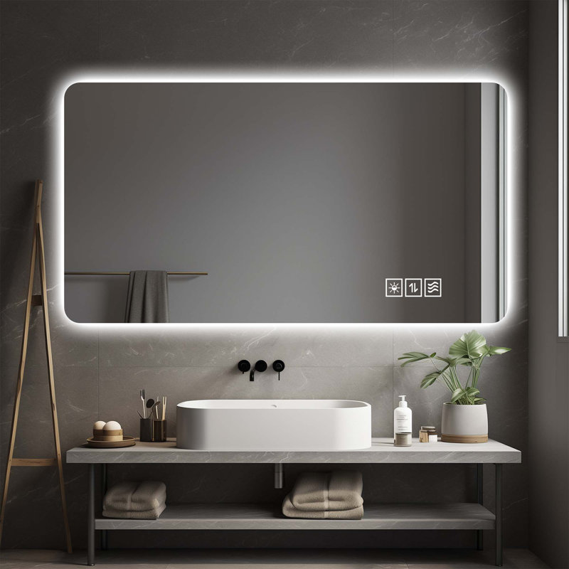 Wall mounted LED lighting mirror