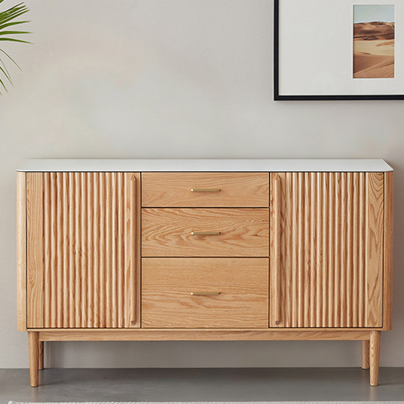 Buffet de table Modern Burlywood, H 31,89 po x l 47,24 po x P 16,54 po
