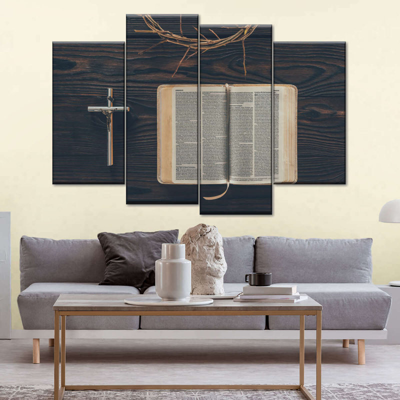 Bible, reproduction d'art sur toile, H 22 po x l 36 po x P 1 po