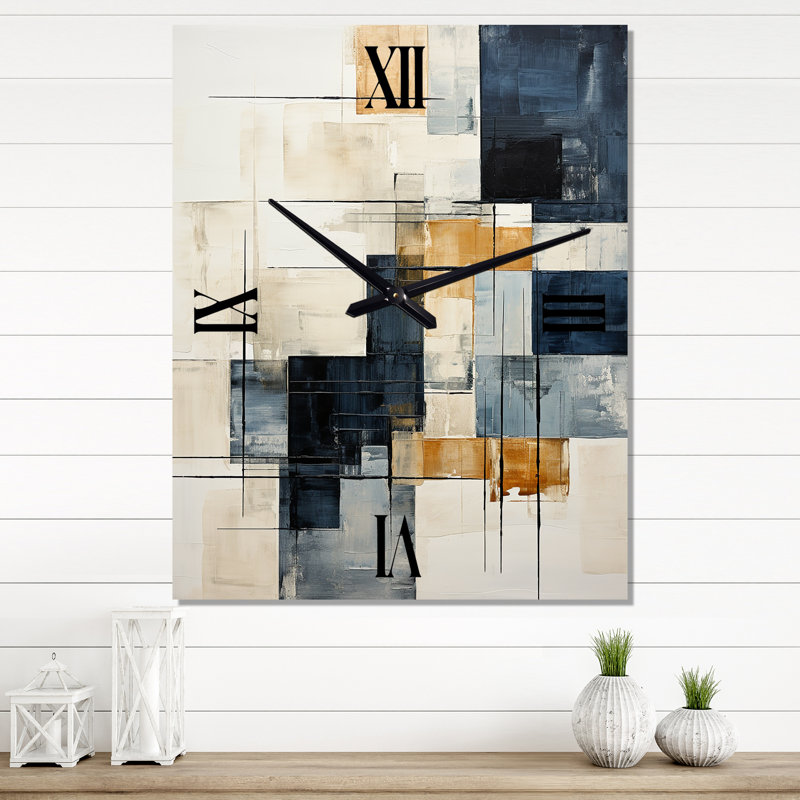 Illusions Abstract Shapes I - Abstract Shapes Modern Wall Clock, Extra Large