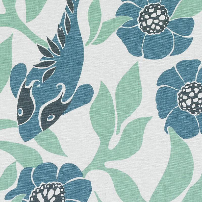 Whimsy Garden Sardinia Fabric, Sea Green