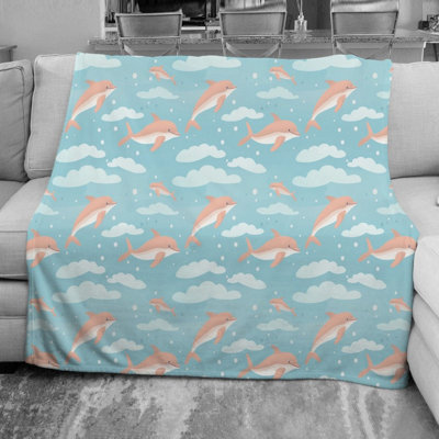 Dolphins Underwater Throw Blanket