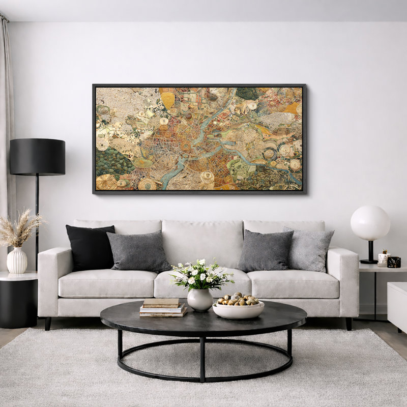 Impression sur toile encadrée, panoramique et panoramique, Structure noire, H 30 po x l 60 po