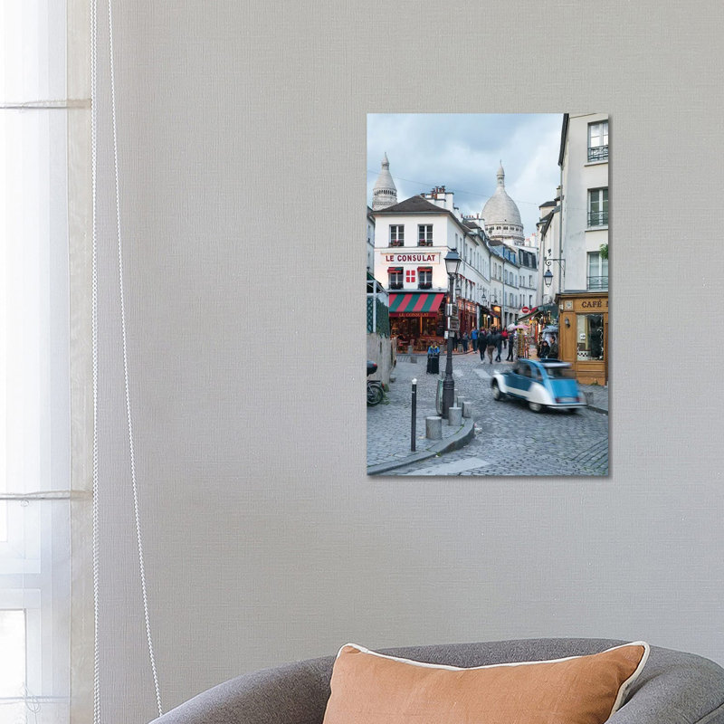 Streets Of Montmartre With View Towards Sacré-Cœur Basilica, Paris, France by Jan Becke - Wrapped Canvas Print
